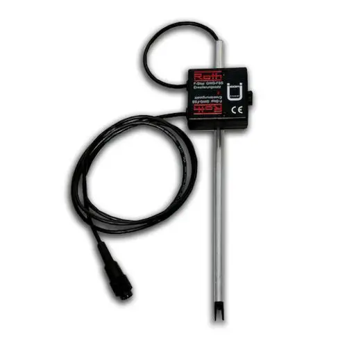 Roth F-Stop GWG-FSS mit einem Metallstift und einem Kabelanschluss. Das Gerät dient zur Erweiterung und Nachrüstung in einem spezifischen Anwendungskontext.
